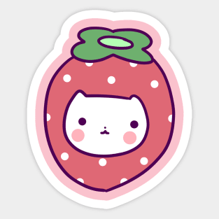 Strawberry Cat Face Sticker